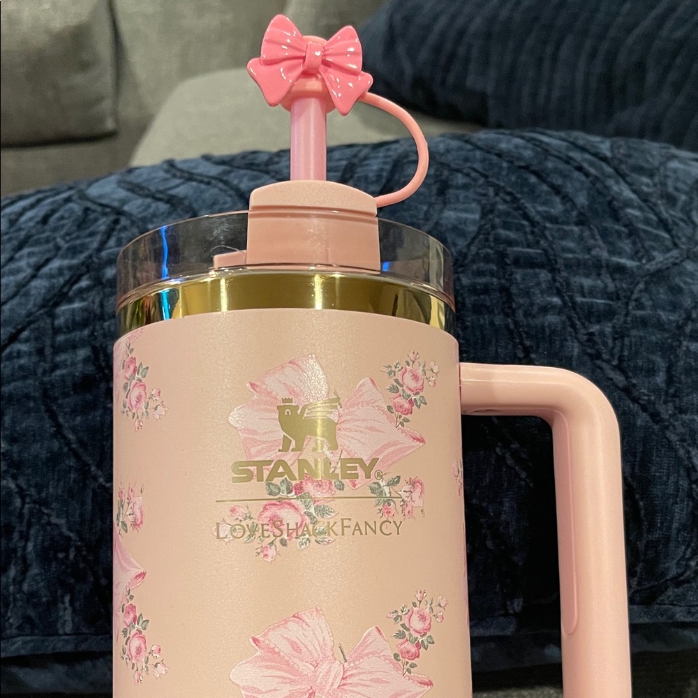 Stanley x LoveShackFancy limited edition Pink Floral Tumbler with Bow Straw NWT - Picture 2 of 4